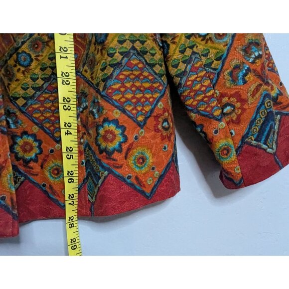 Coldwater Creek Womens Multicolor Geometric Pattern Blazer Jacket W18 Southwest - Picture 14 of 16